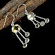 Citrine gemstone chain earring, 925 Sterling silver dangle earring, Gifts for women